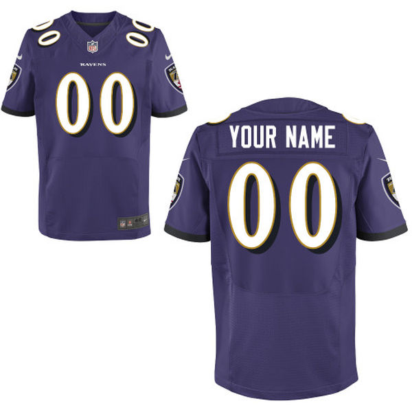 Nike Baltimore Ravens Customized Purple Stitched Elite Men's NFL Jersey